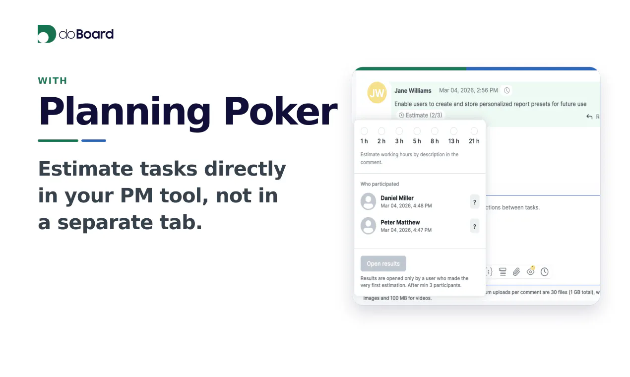 doBoard with Planning Poker screenshot