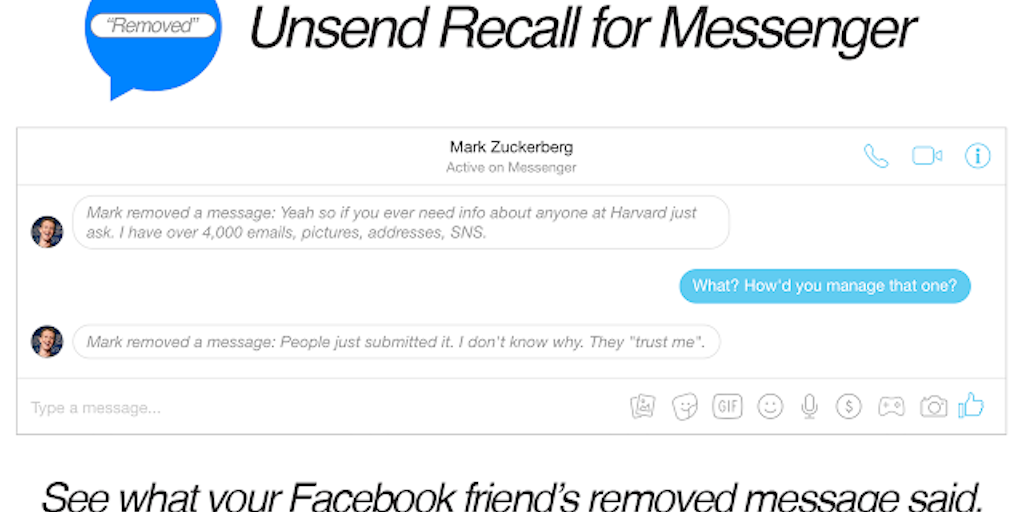 Unsend Recall for Messenger - Chrome extension that shows the text of