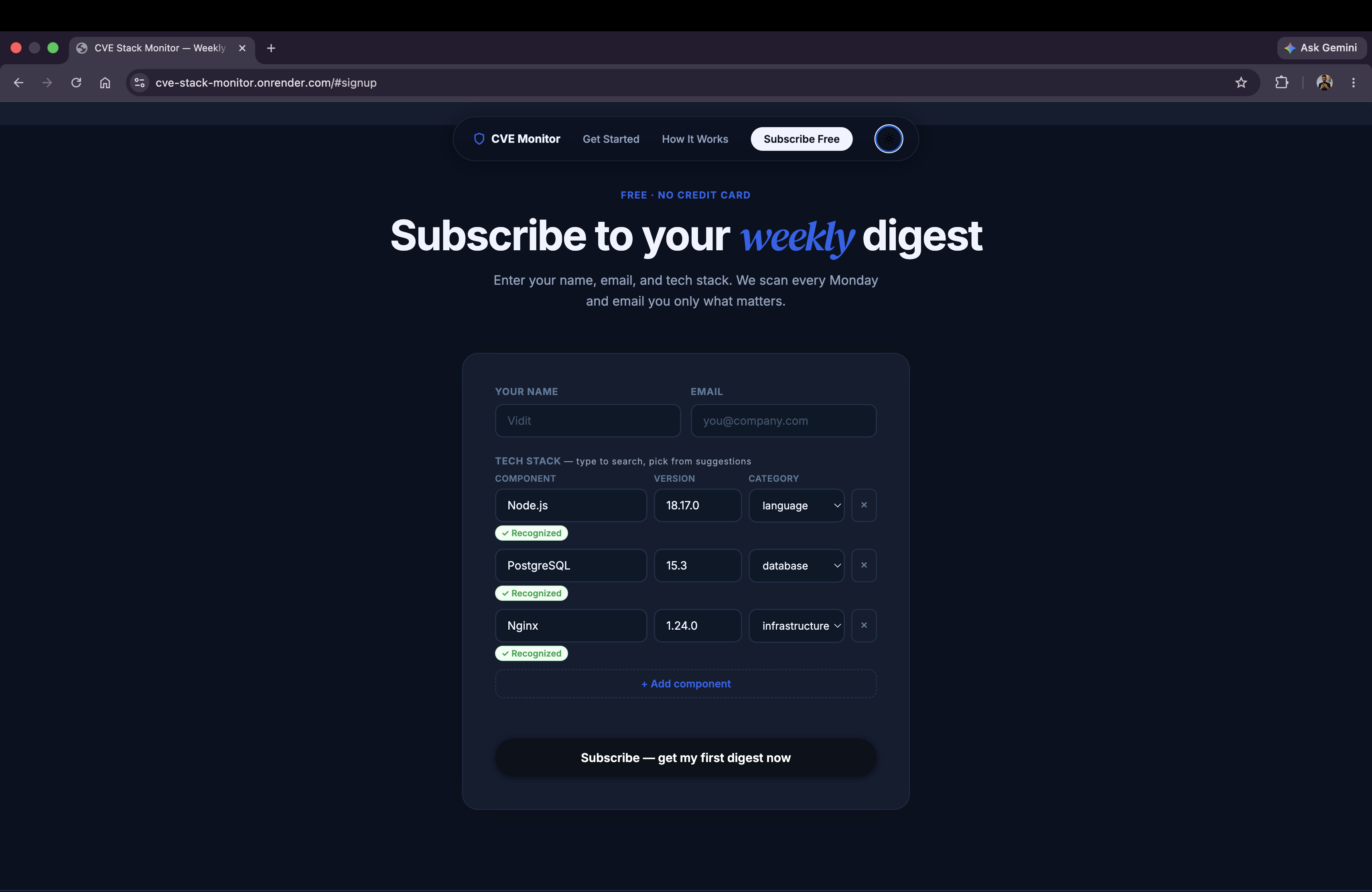 CVE Stack Monitor gallery image