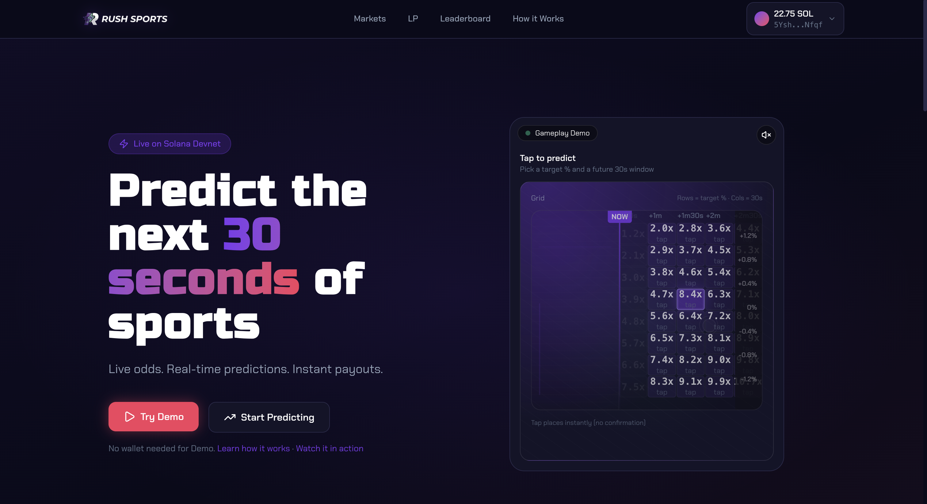 Rush Sports - Main product screenshot demonstrating key features and user interface