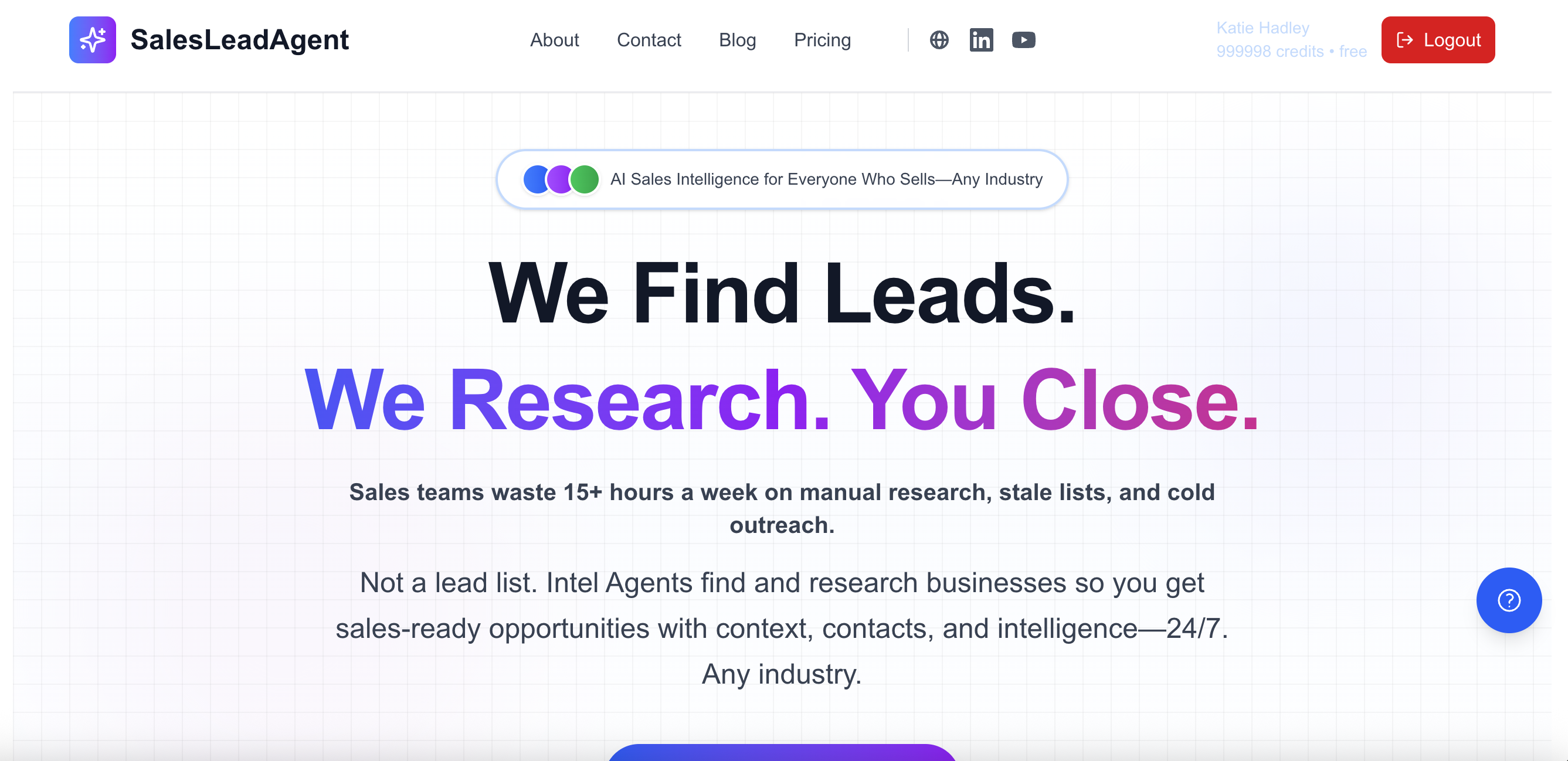 SalesLeadAgent - Main product screenshot demonstrating key features and user interface
