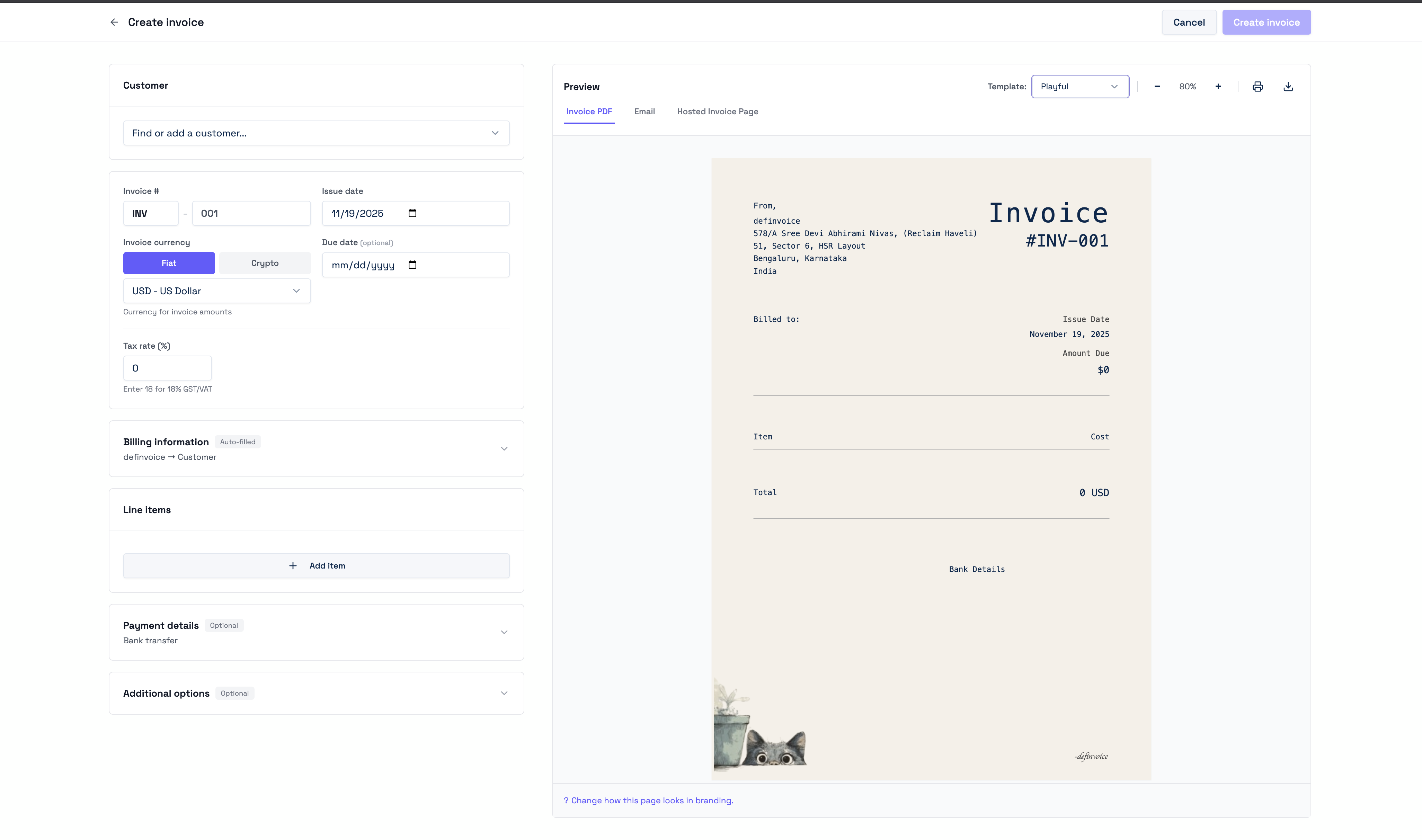 DefInvoice - Main product screenshot demonstrating key features and user interface