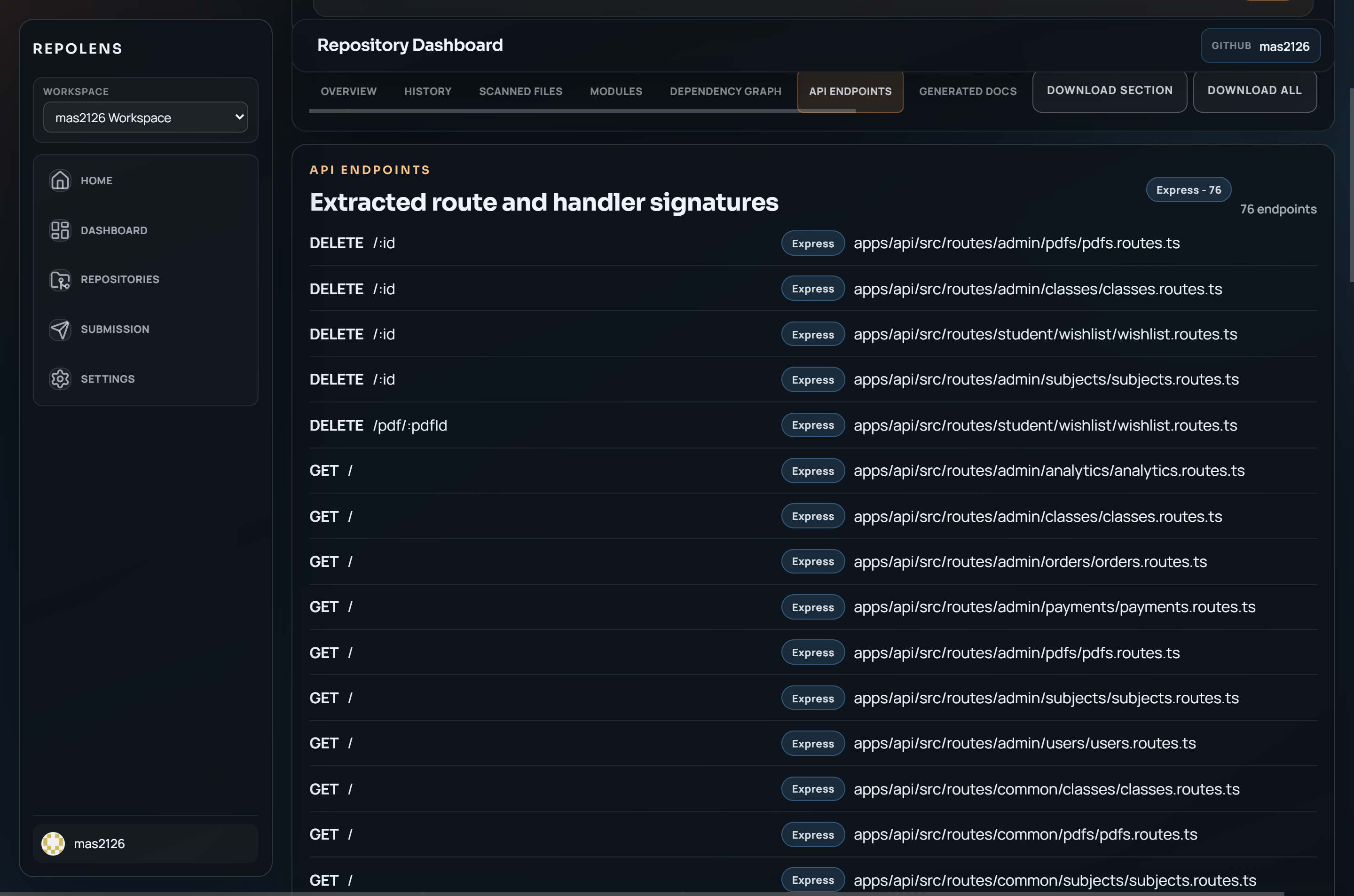 RepoLens - Screenshot 3 showing product features and functionality