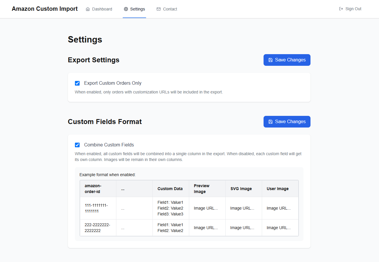 Mídia 2 de Amazon Custom Export - Dados completos do pedido para vendedores personalizados e artesanais da Amazon