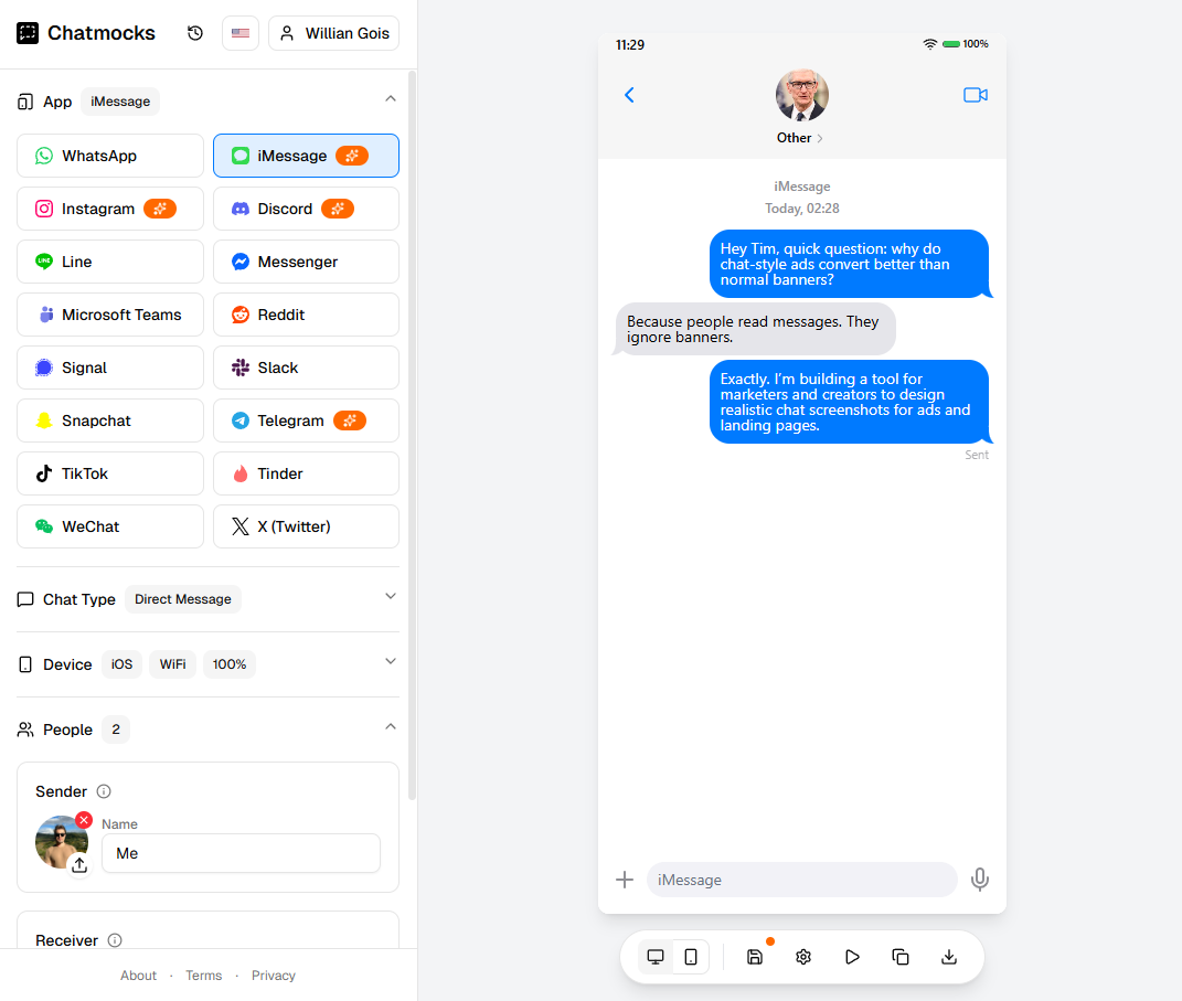 Chatmocks - Screenshot 4 showing product features and functionality