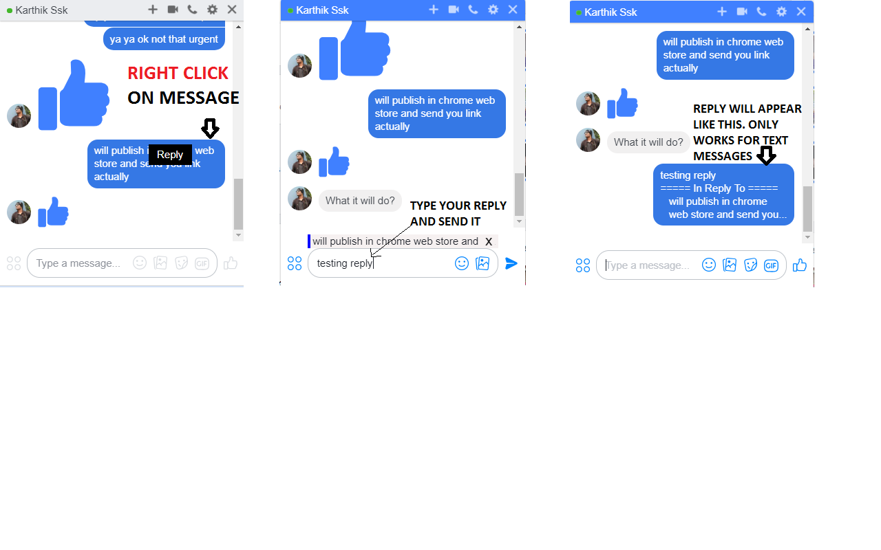 Facebook Chat, missing reply functionality gallery image