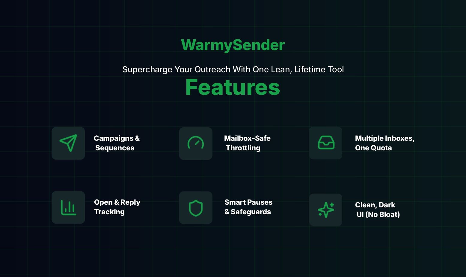 WarmySender - Screenshot 2 showing product features and functionality