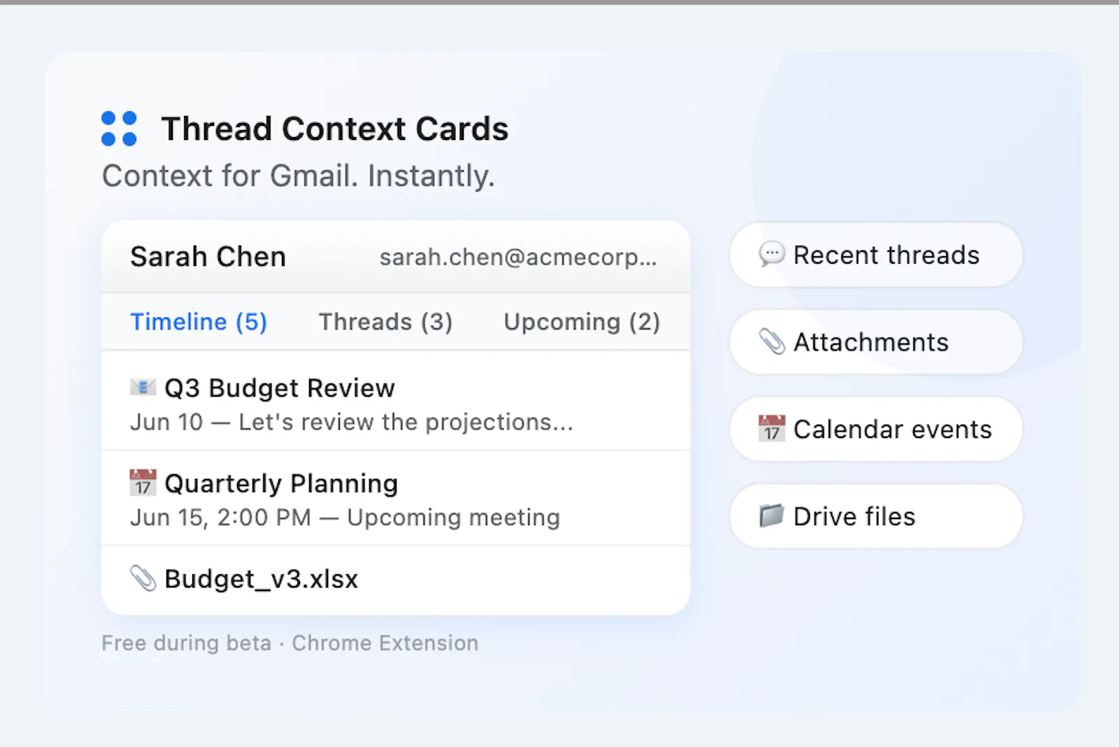 Thread Context Cards — Context for Gmail screenshot 1