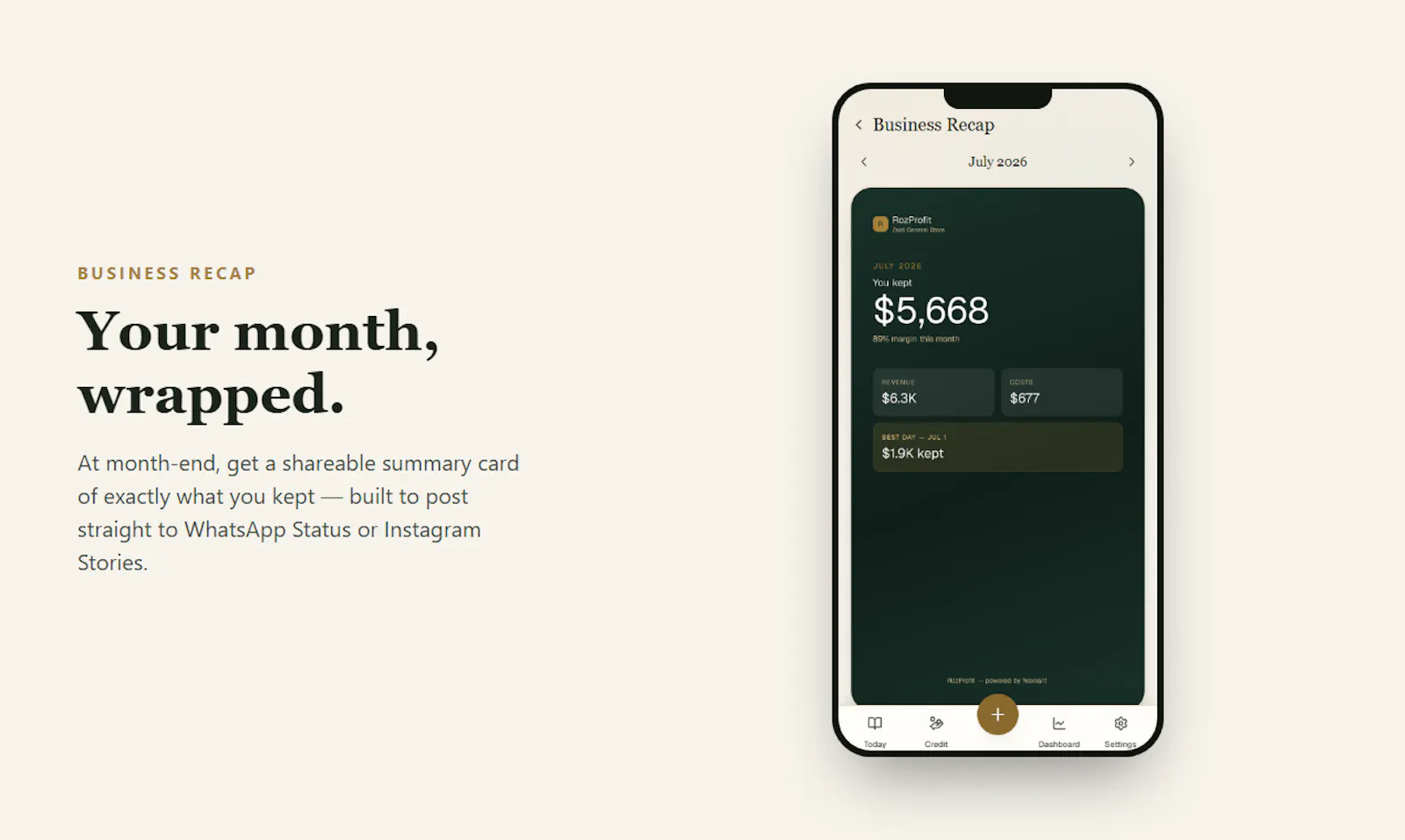 RozProfit — know what you kept, today screenshot 4