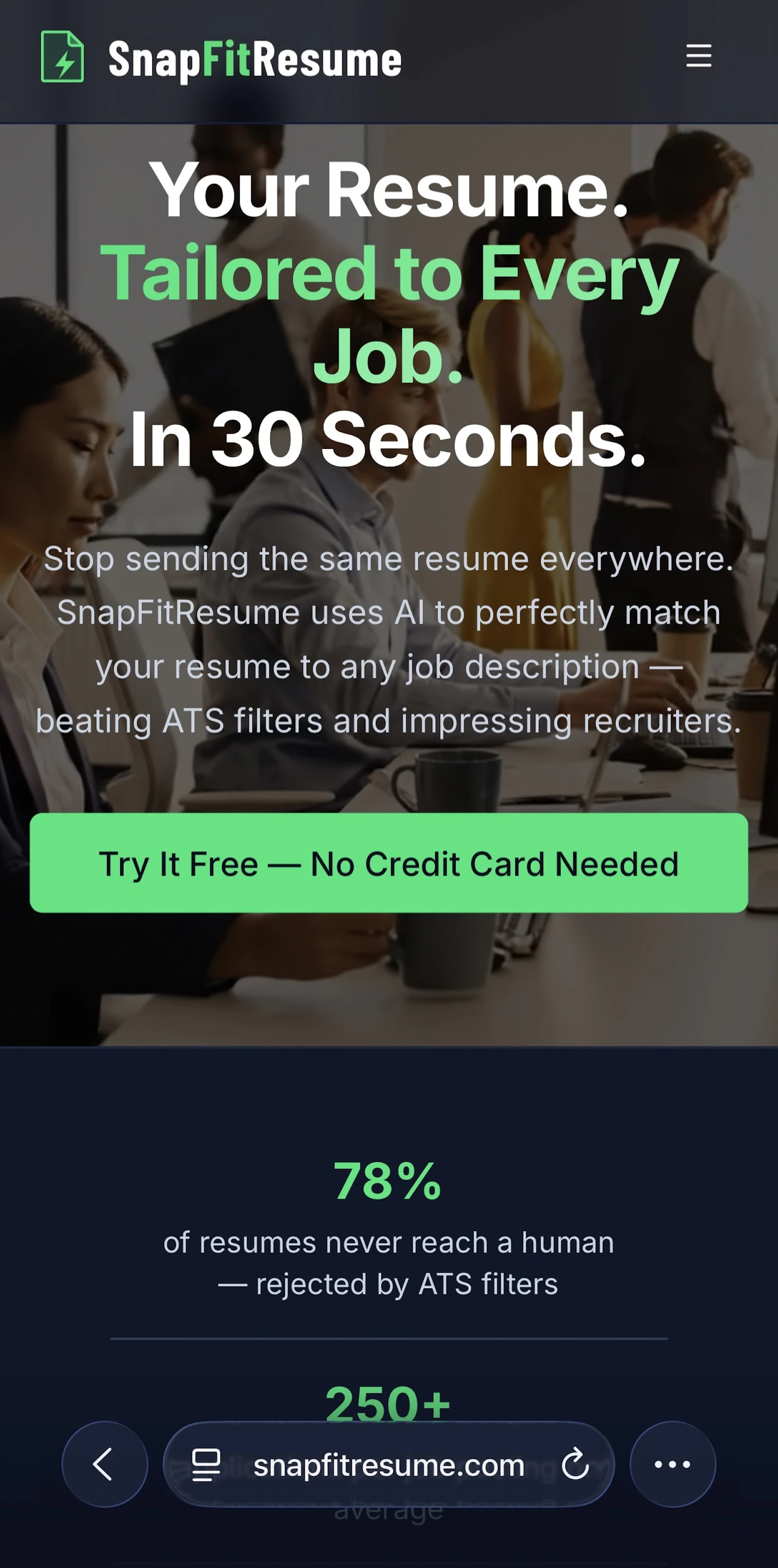 SnapFitResume screenshot 2