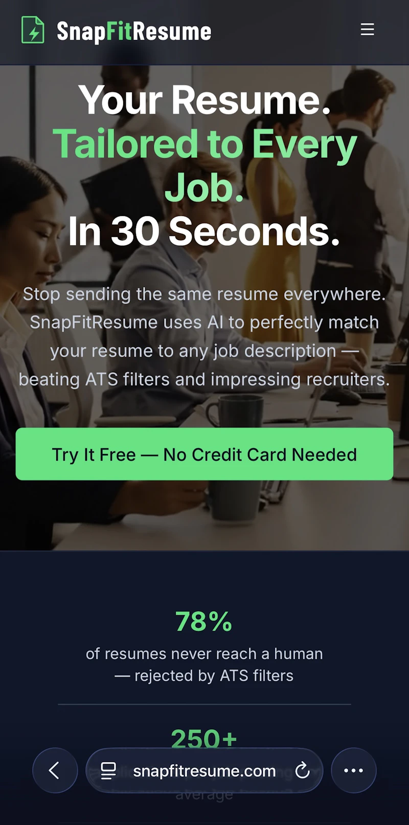 SnapFitResume screenshot 2