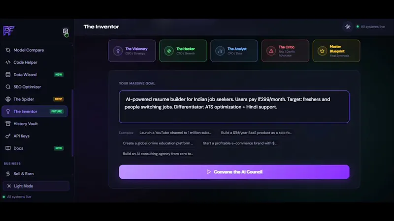 PromptForge screenshot 1 (video preview)