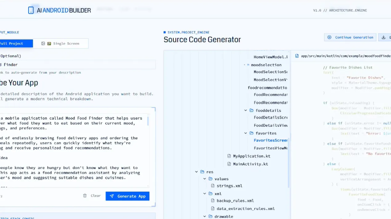 ai android app builder product