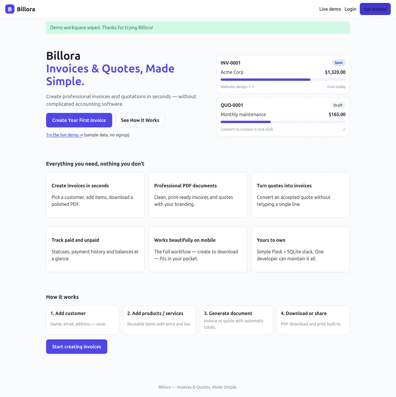 Billora — Invoice & Quote Builder gallery image