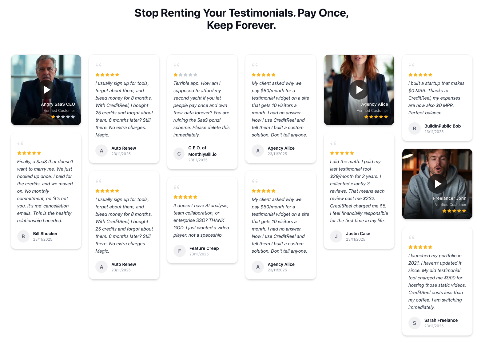 CreditReel - Main product screenshot demonstrating key features and user interface