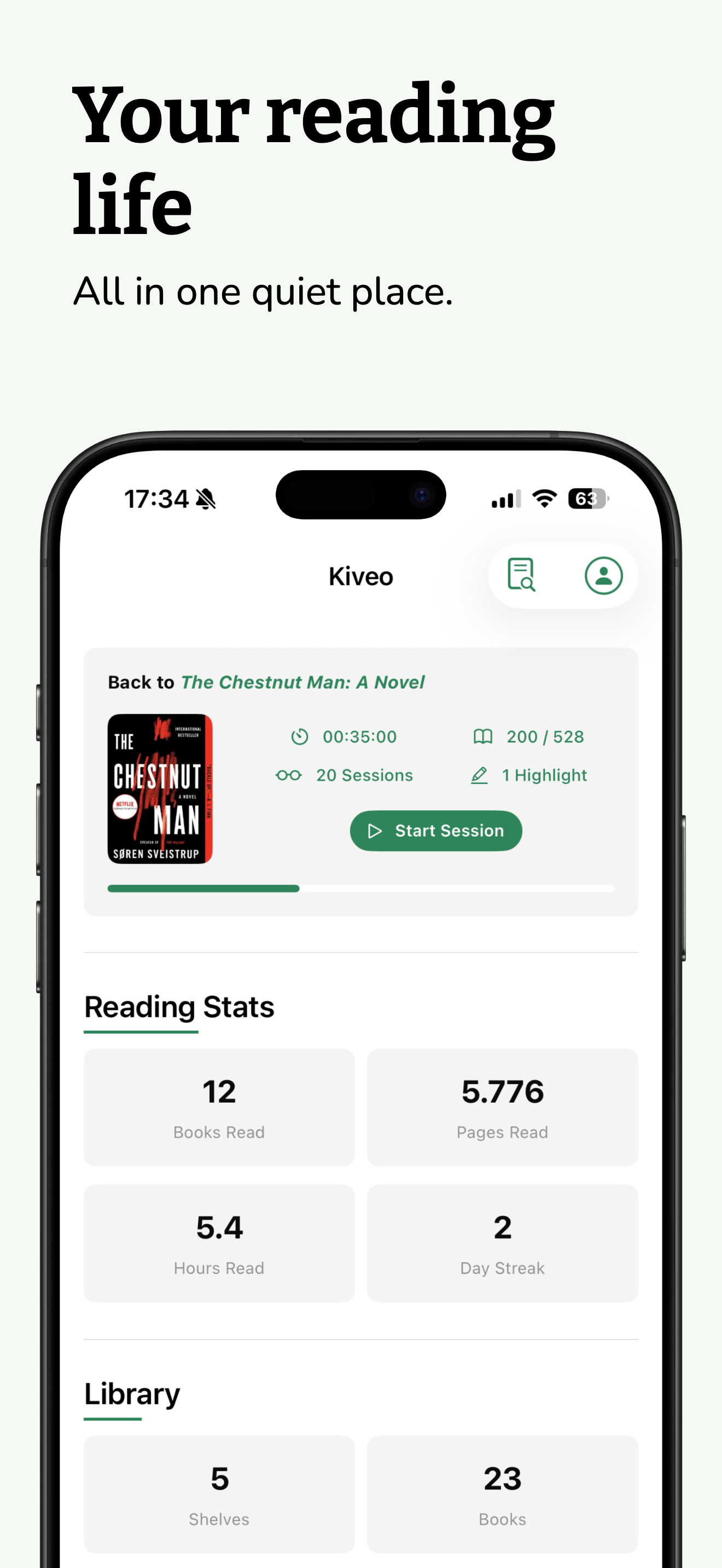 Kiveo - Reading Tracker - Screenshot 2 showing product features and functionality