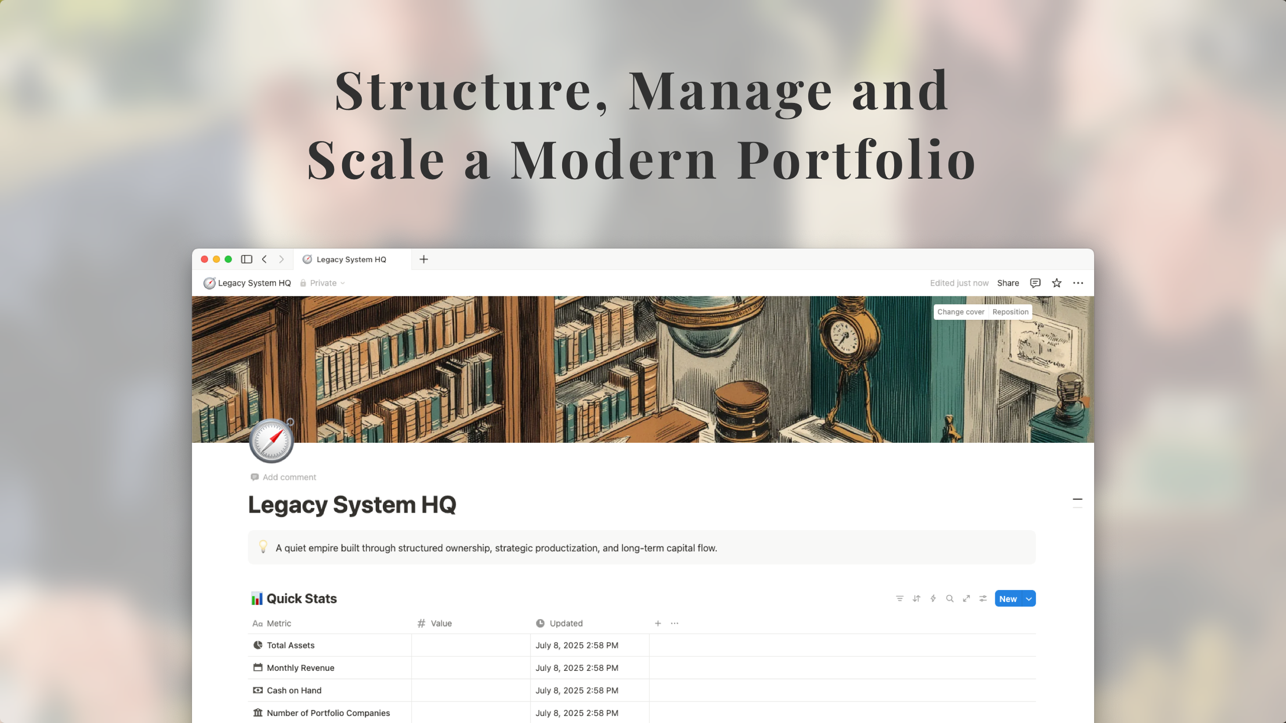 🏛️ HQ del sistema heredado - Un tablero de nociones para construir su compañía tenedora digital media 2