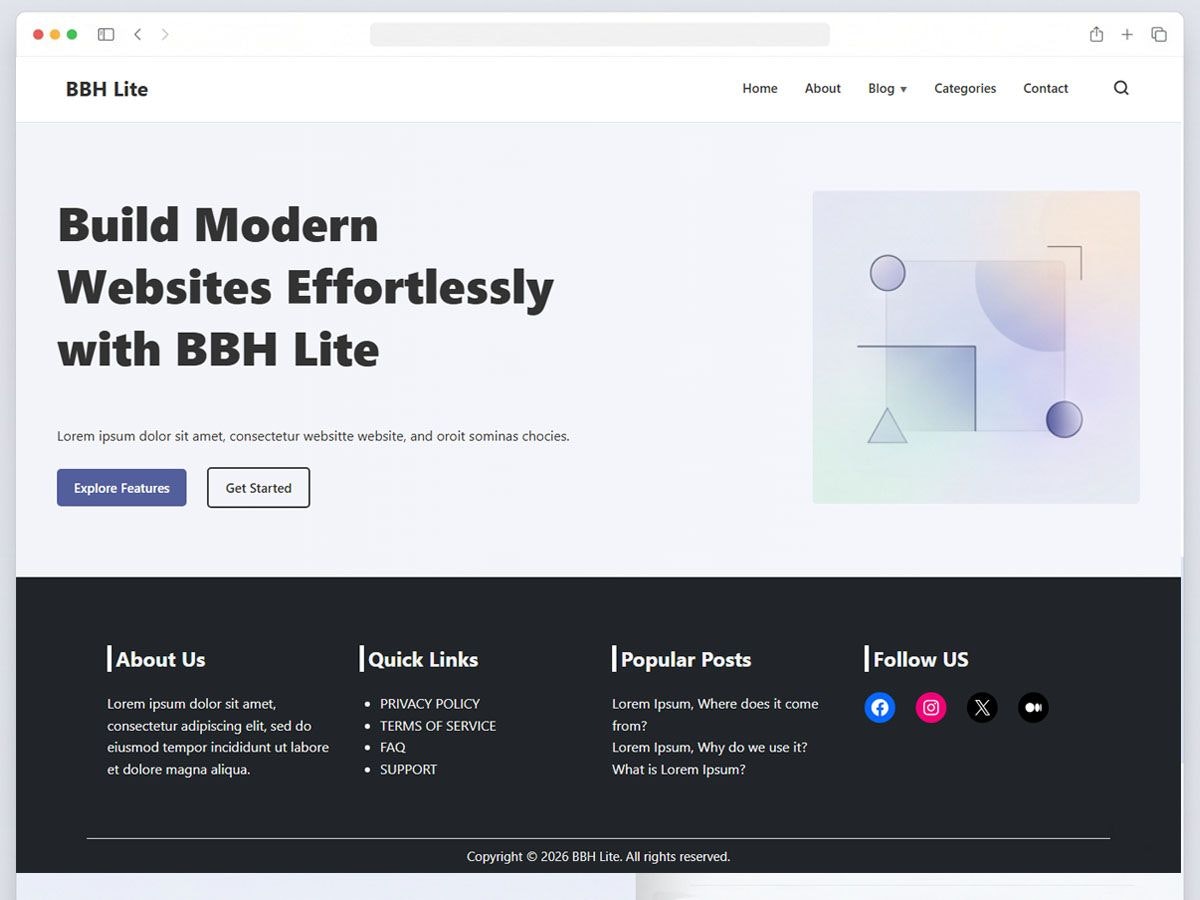 BBH Lite - WordPress Theme gallery image