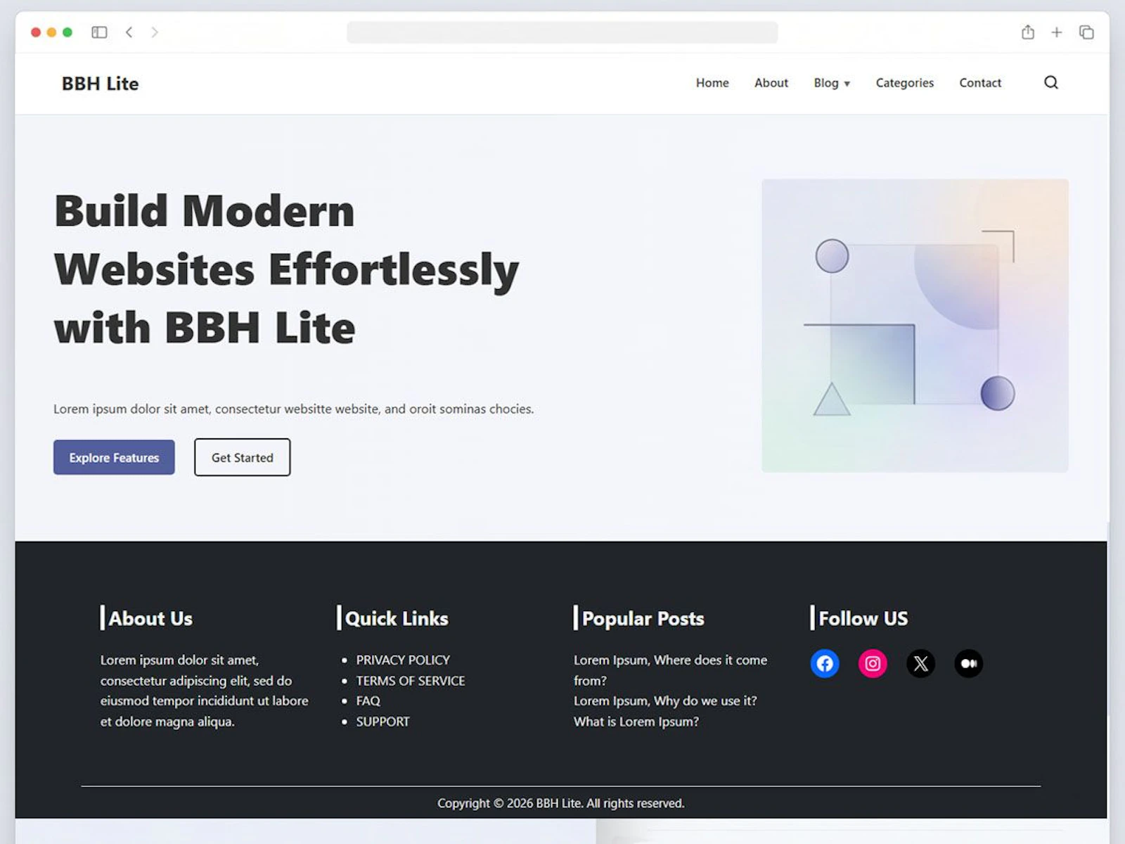 BBH Lite - WordPress Theme screenshot 1