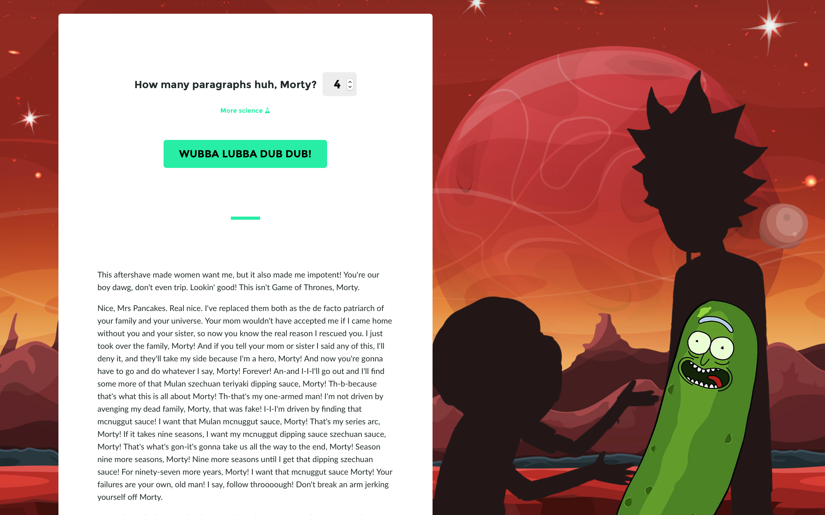 Rick and Morty Ipsum gallery image