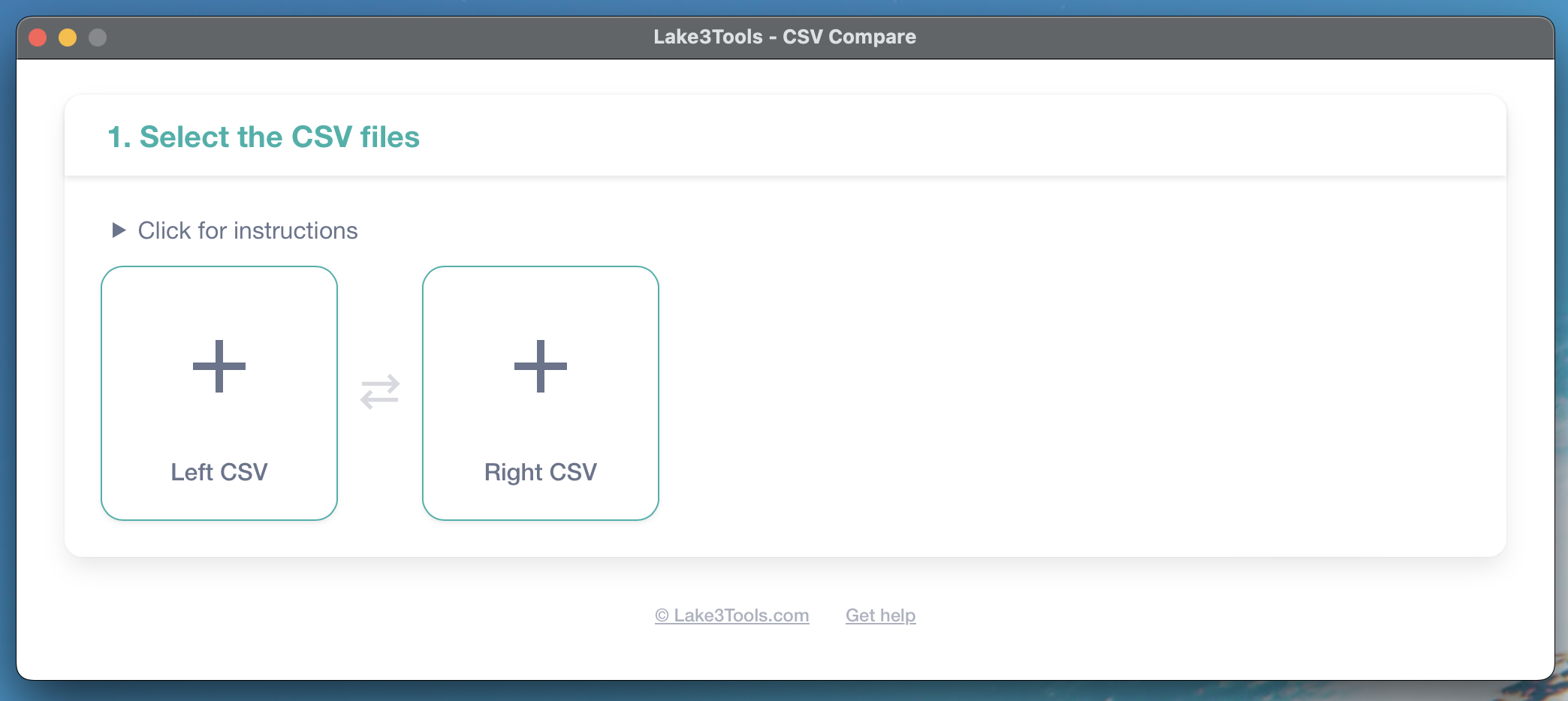 Lake3Tools CSV Compare desktop app