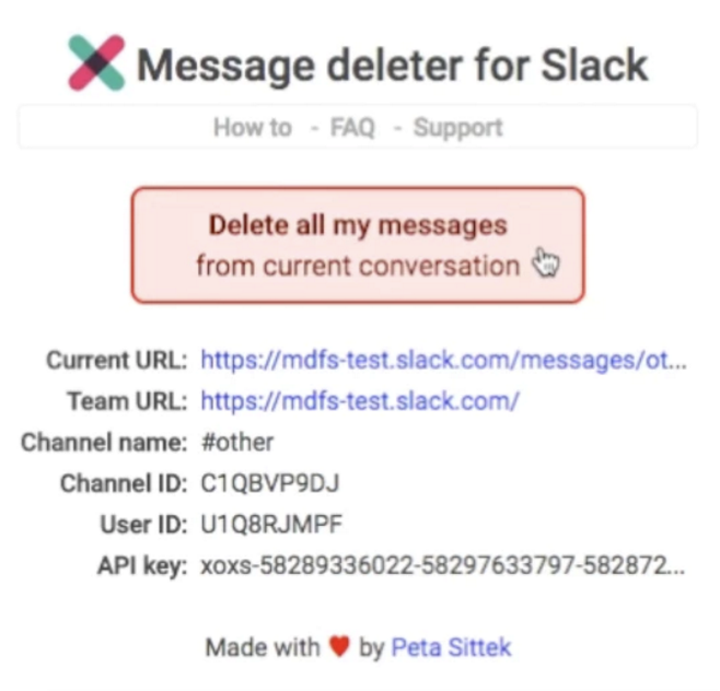 slack deleting messages