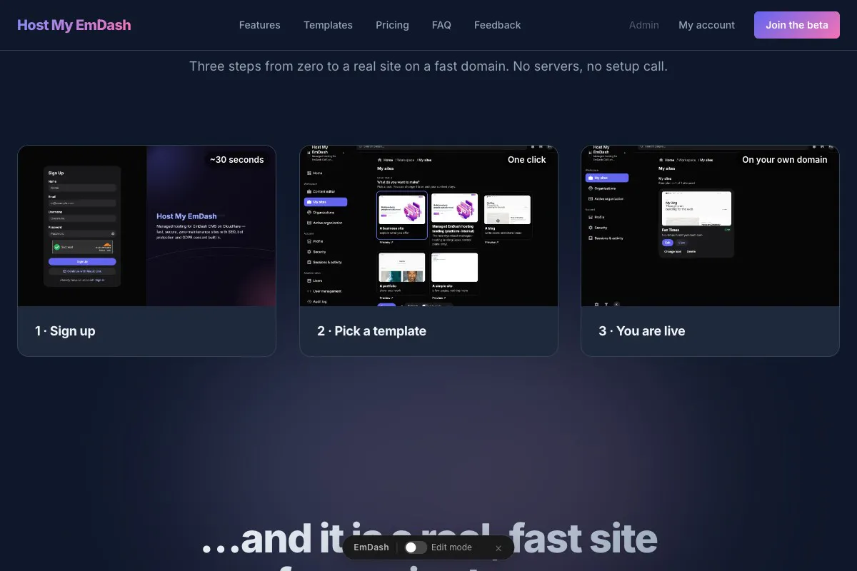 Host My EmDash gallery image