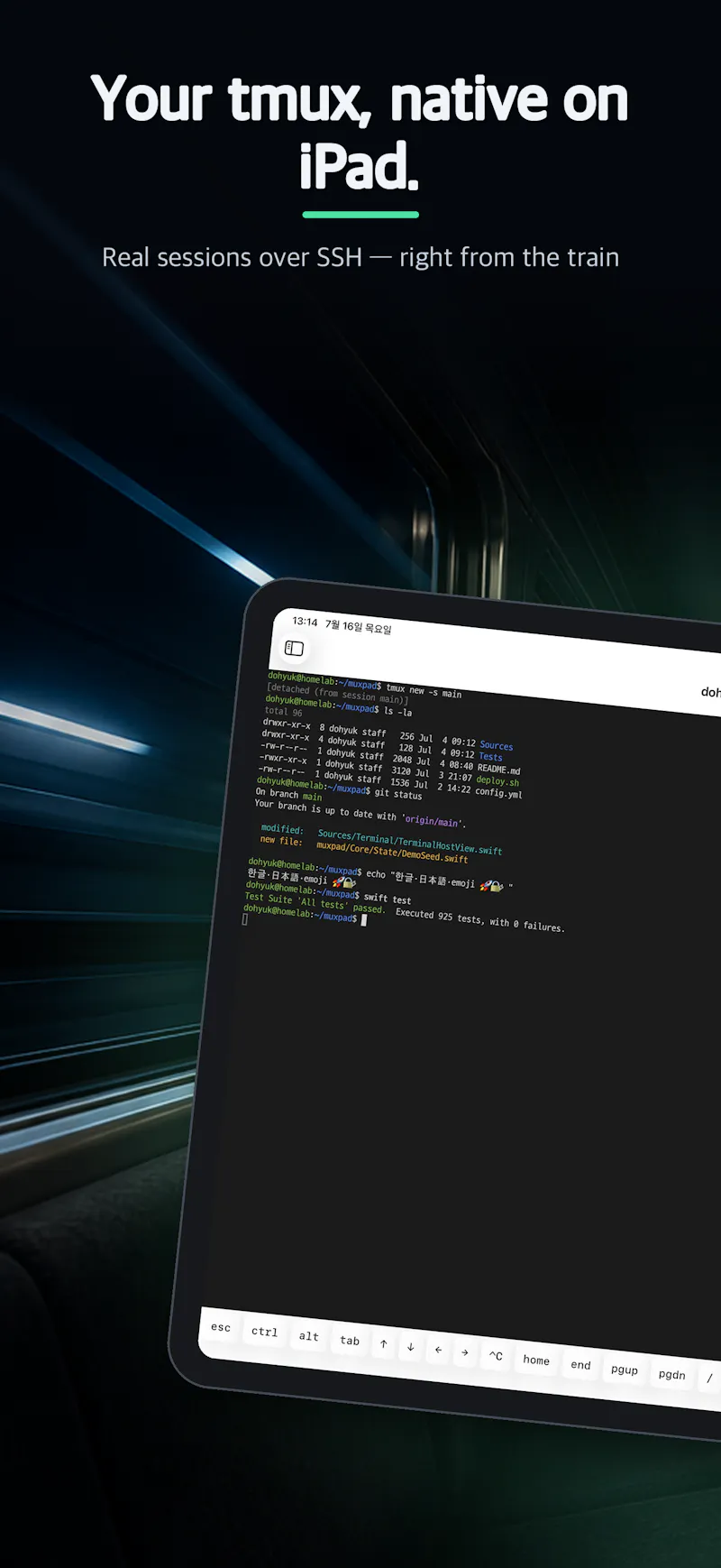 MuxPad — Native tmux terminal for Apple screenshot 1