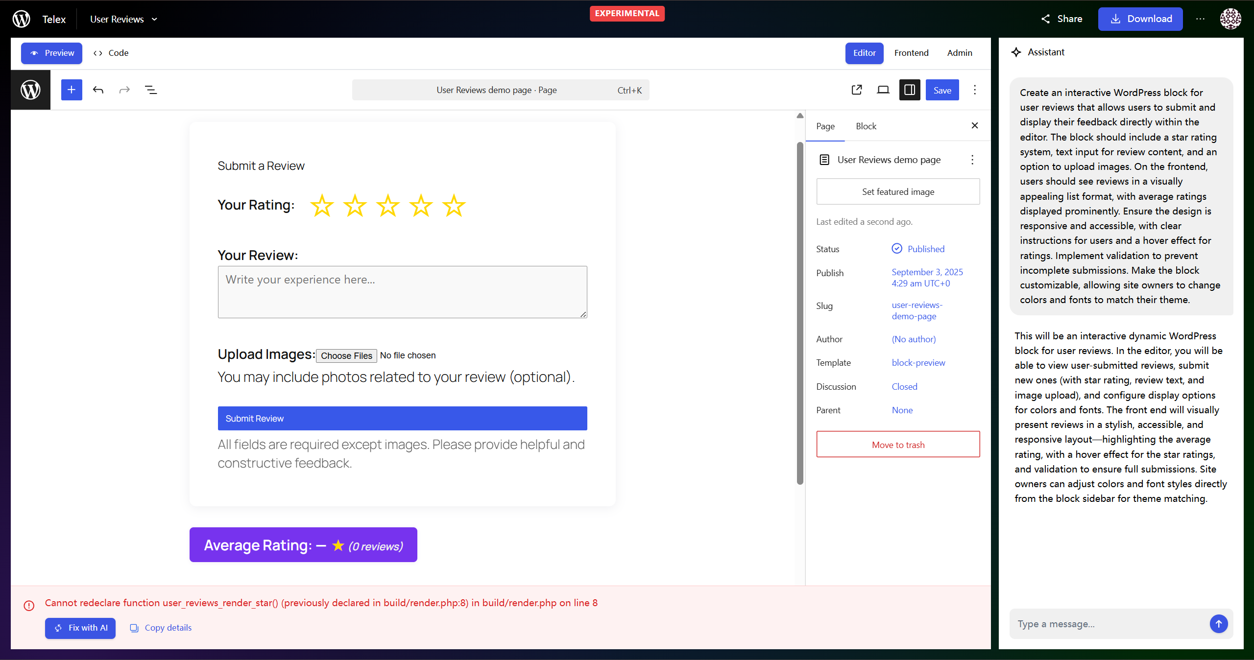 Media Telex - Mô tả ý tưởng của bạn và biến nó thành một khối WordPress 4