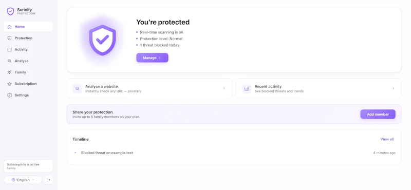 Sorinify - Phishing Protection screenshot 1