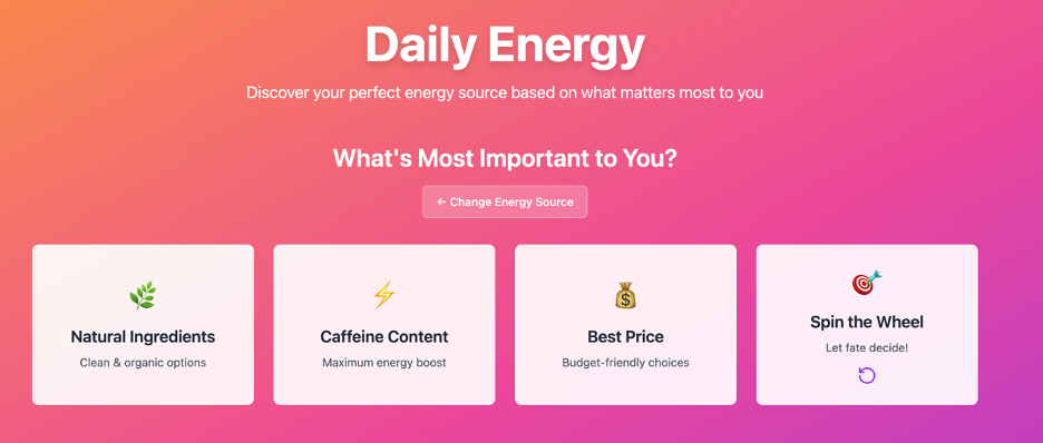 Mídia 3 de Energia diária - Mecanismo de descoberta de produtos para energia diária