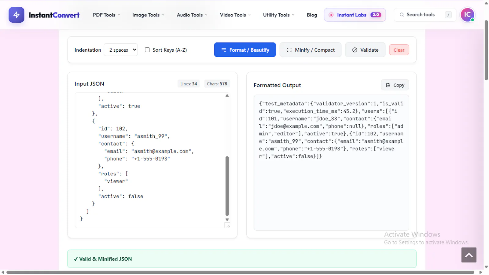 JSON Formatter & Validator screenshot 4