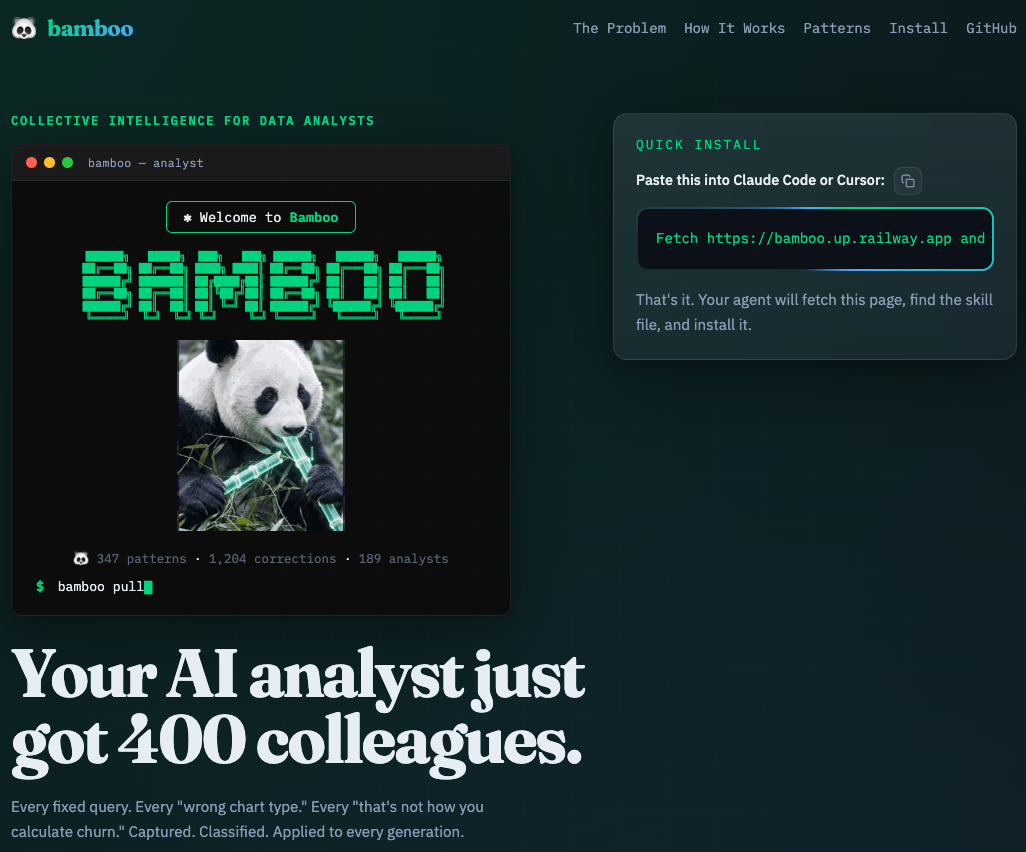 Bamboo — self learning analytics Skill gallery image