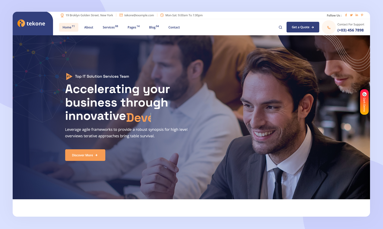 Tekone - It Solutions & Technology WordPress -thema media 3