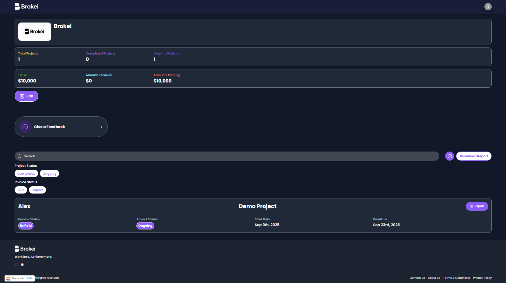 Brokei - Brokei helps you organize projects, create invoices. media 1