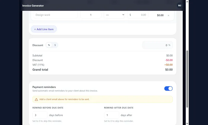 Invoice Generator screenshot 2