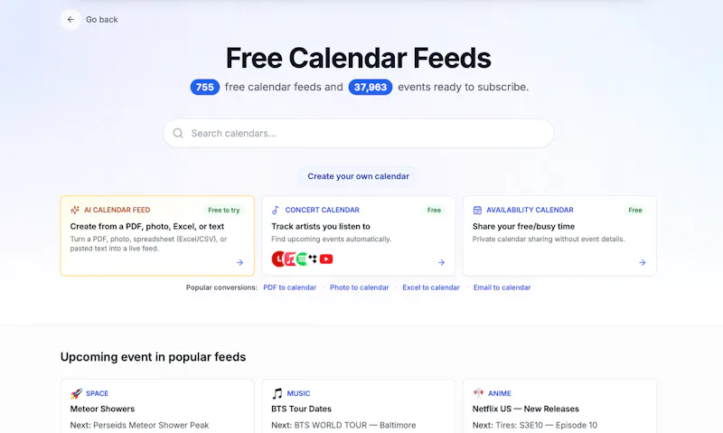 Smart Calendar Feeds screenshot 2