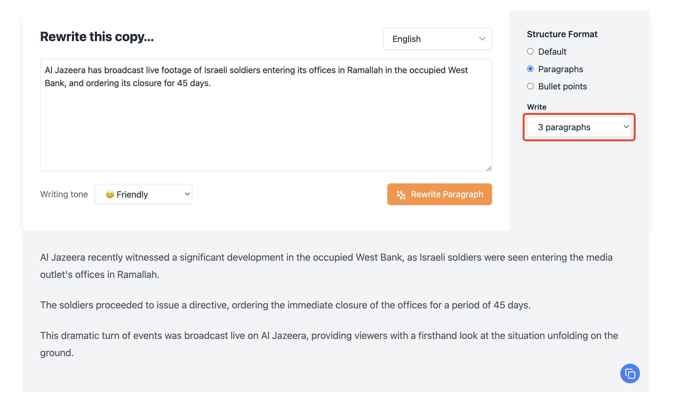 Free AI Paragraph Rewriter gallery image