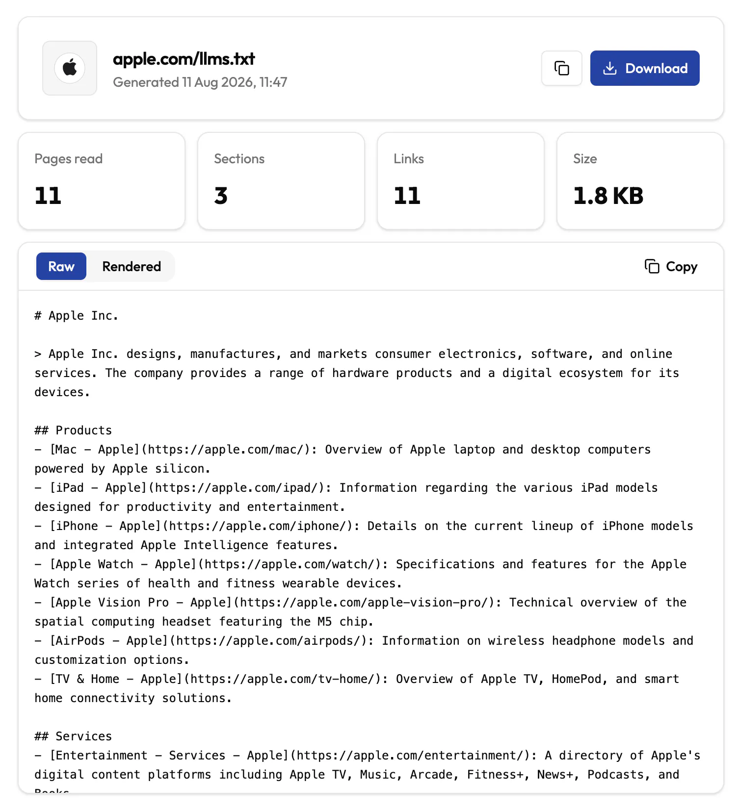 QueryTrace llms.txt Generator gallery image