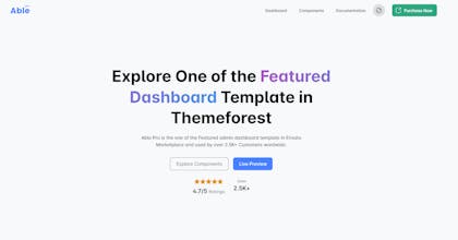 Able Pro Free Vuejs Admin Dashboard gallery image