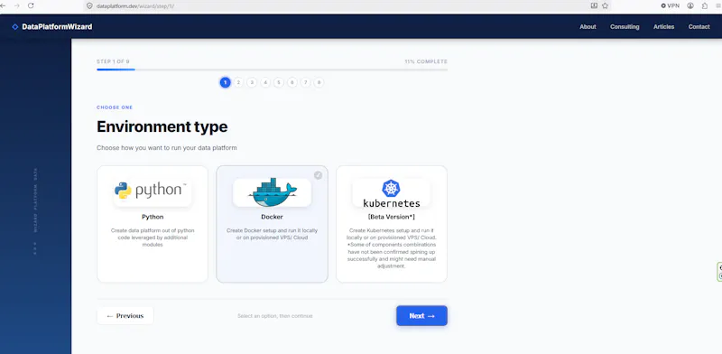 Data Platform Wizard — Build Your Stack screenshot 4