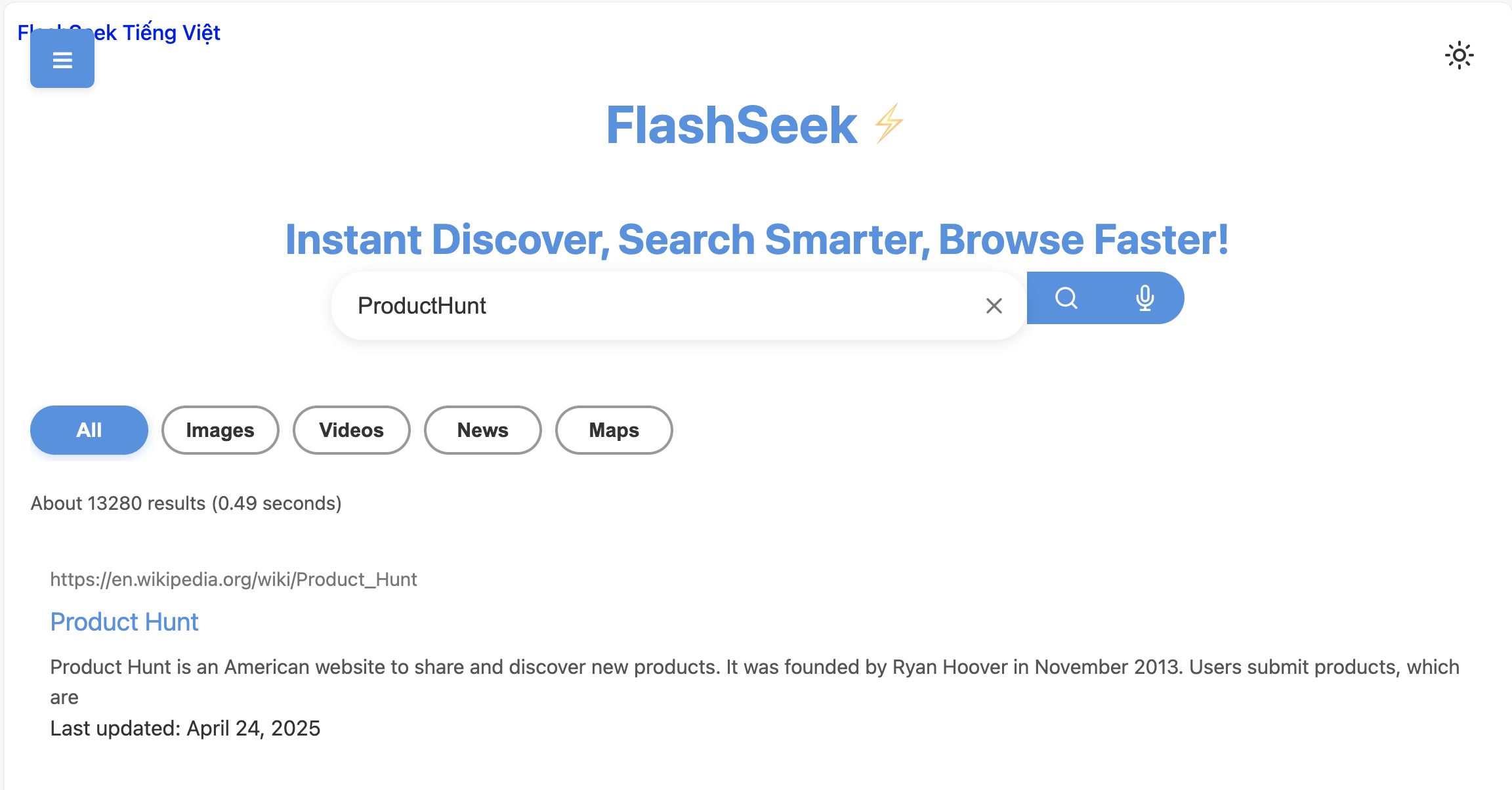 Mídia 1 de Flashseek - A ferramenta de pesquisa na web mais precisa e rápida