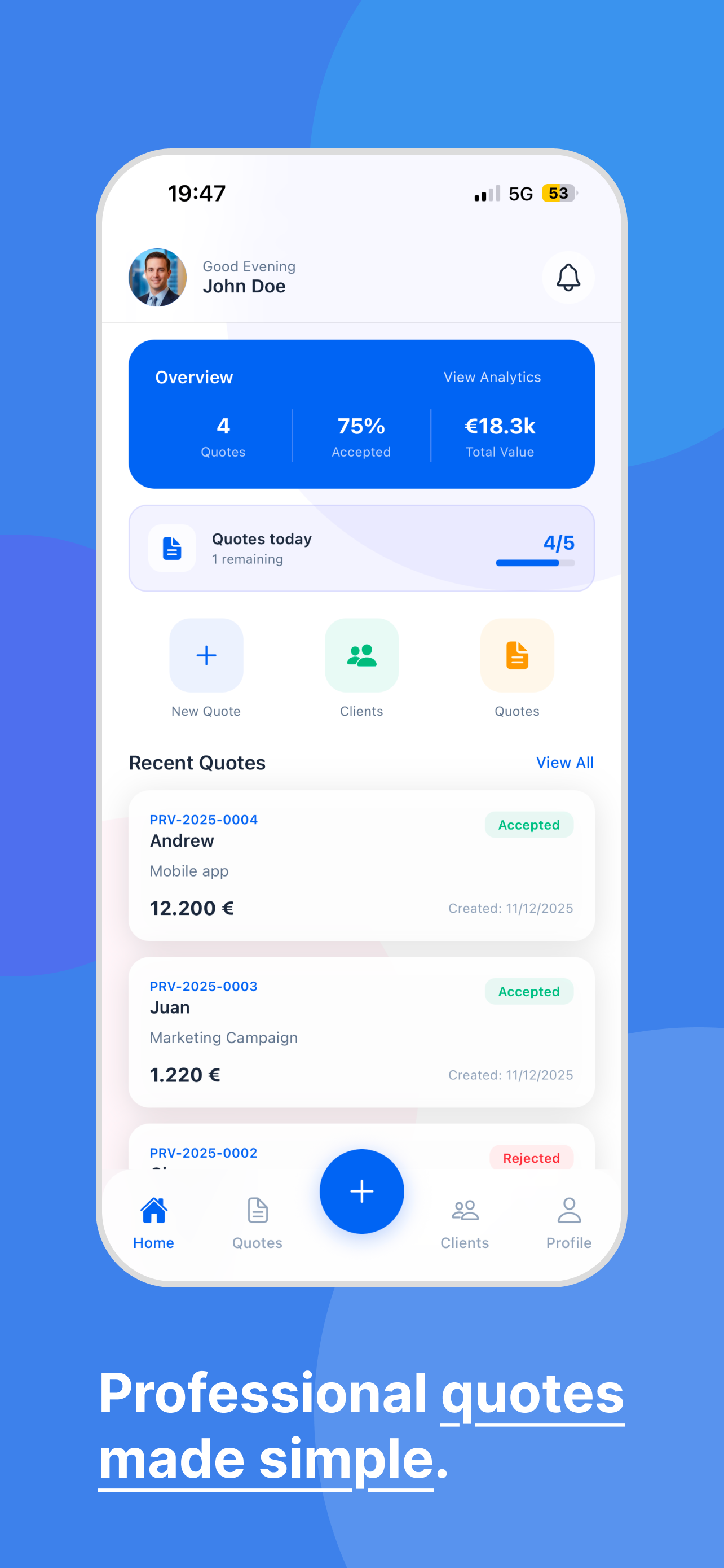 Quotly - Screenshot 2 showing product features and functionality