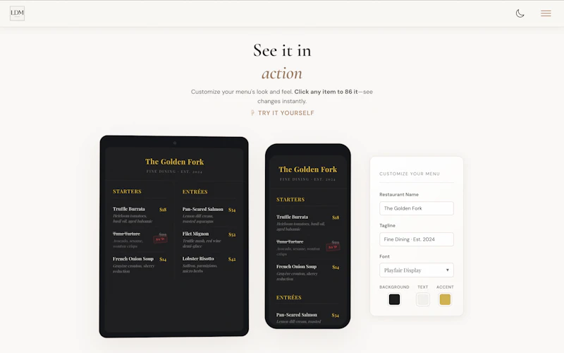 Live Digital Menu Boards for Restaurants screenshot 2