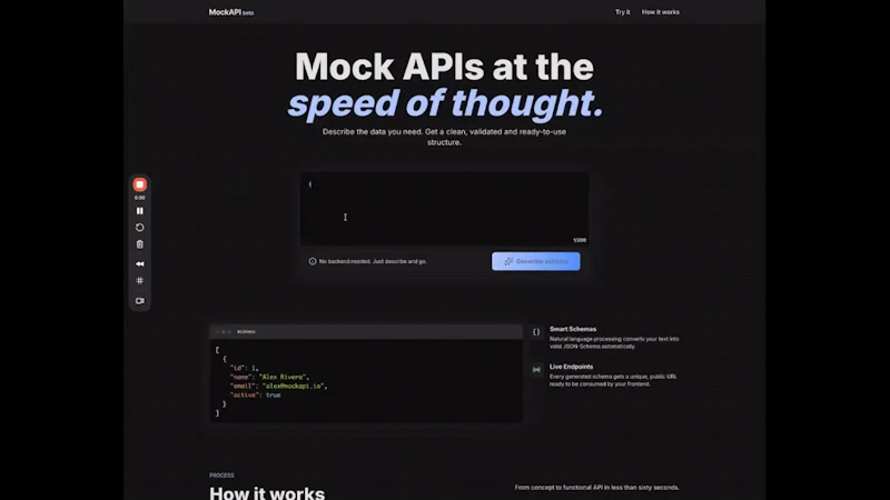 MockAPI screenshot 1 (video preview)