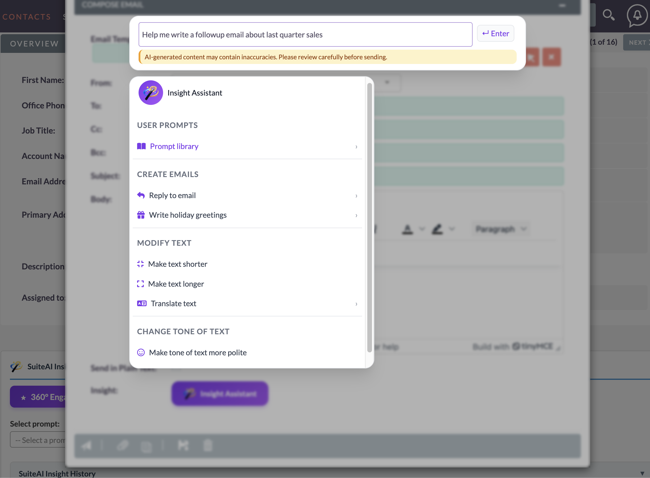 SuiteAI Insight for SuiteCRM