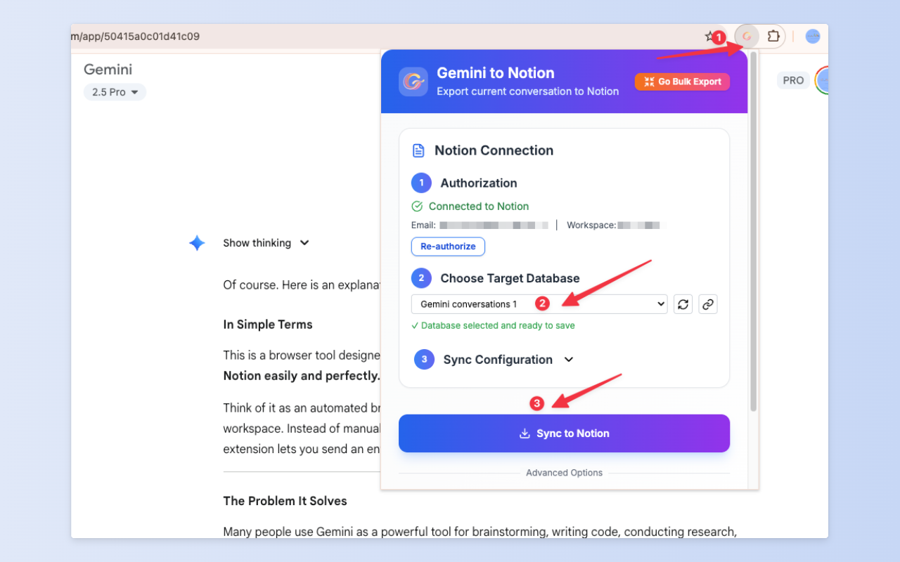 Gemini to Notion Export gallery image