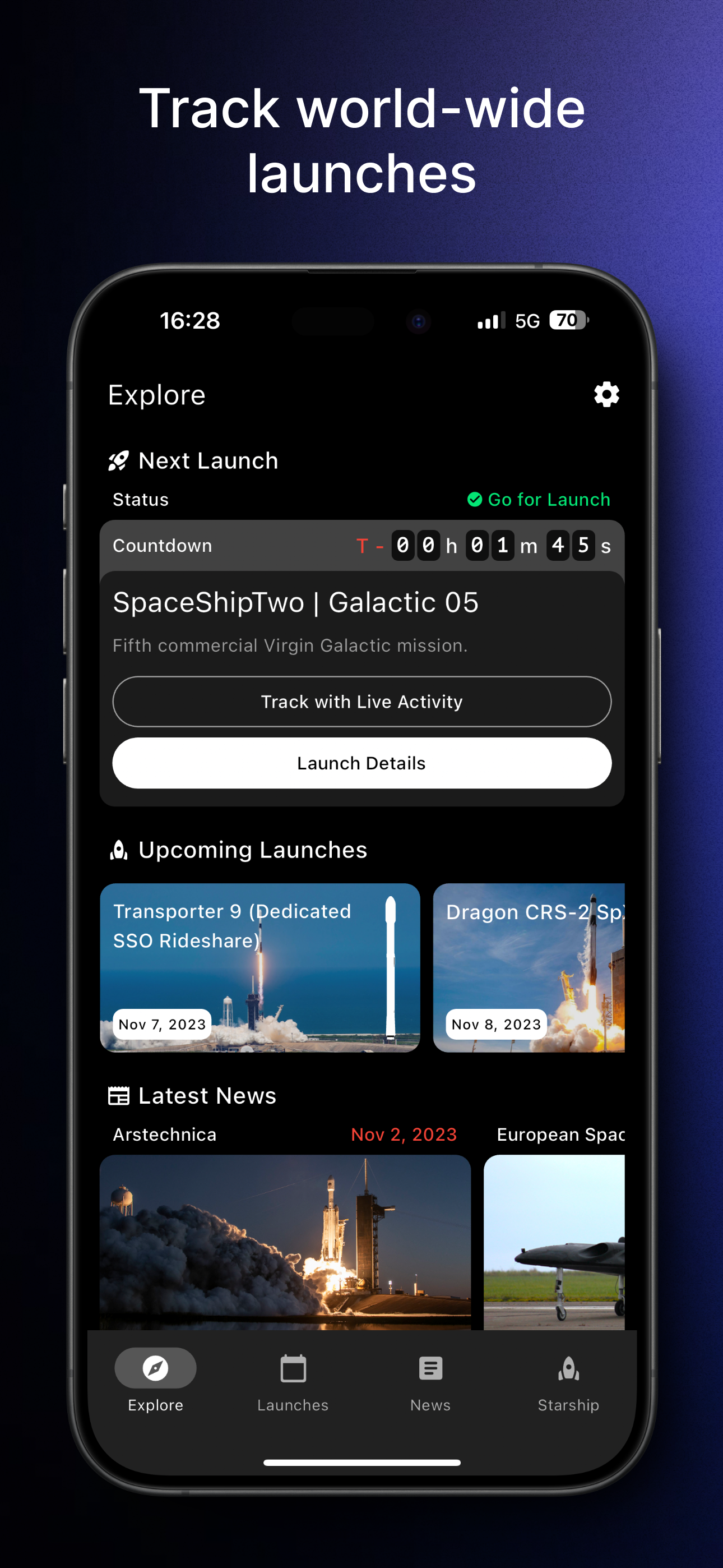 startuptile StarCat-World-wide rocket launch tracker