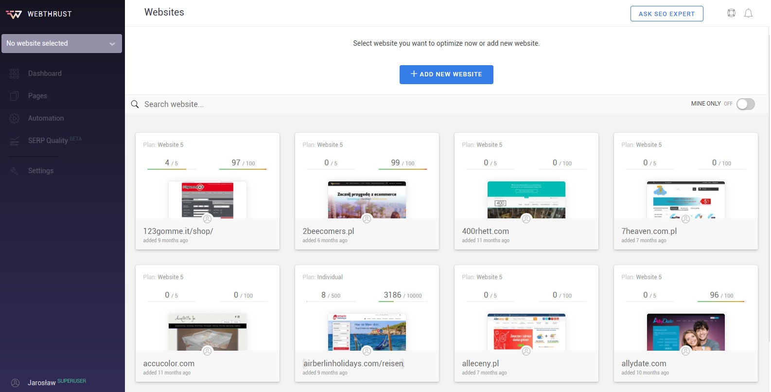 Webthrust SEO Tool gallery image