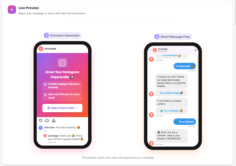 FREE Instagram DM Marketing - Screenshot 3 showing product features and functionality